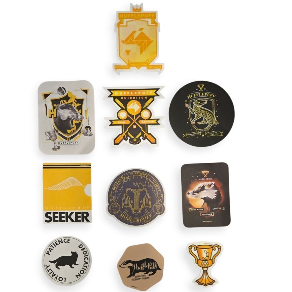 NEW HARRY POTTER HUFFLEPUFF WATERPROOF VINYL DECALS LOT/SET OF 10 $4.99 SHIPPING